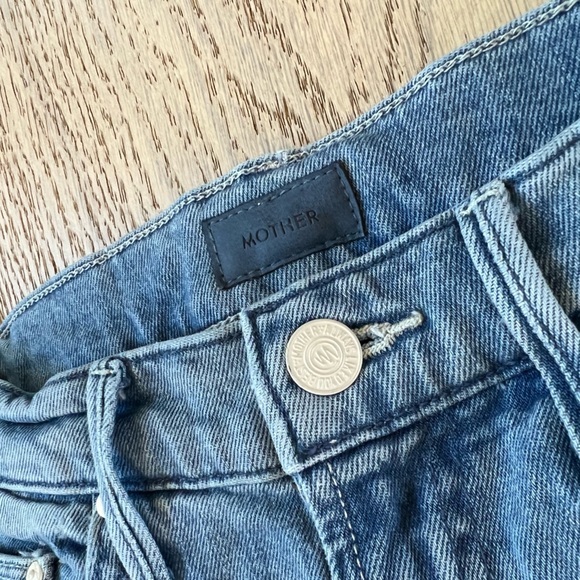 MOTHER Jeans Frayed Hem Mid Rise Straight Leg - Picture 9 of 11